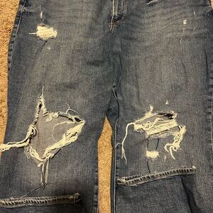 Distressed Blue Jeans